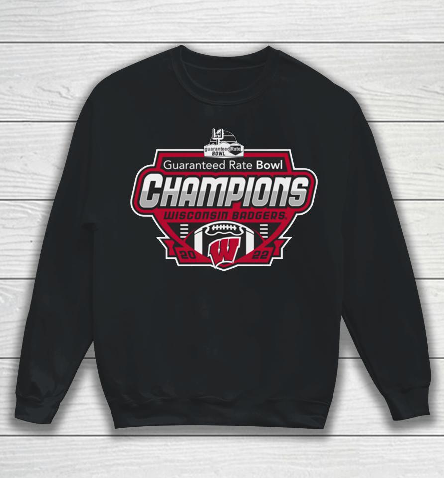 Wisconsin Badgers Guaranteed Rate Bowl Champions Shield 2022 Sweatshirt