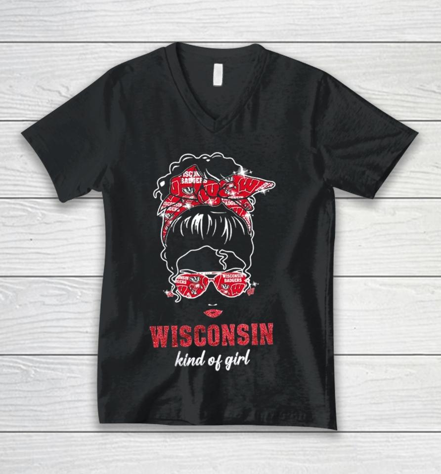 Wisconsin Badgers Kind Of Fan Girl 2024 Unisex V-Neck T-Shirt