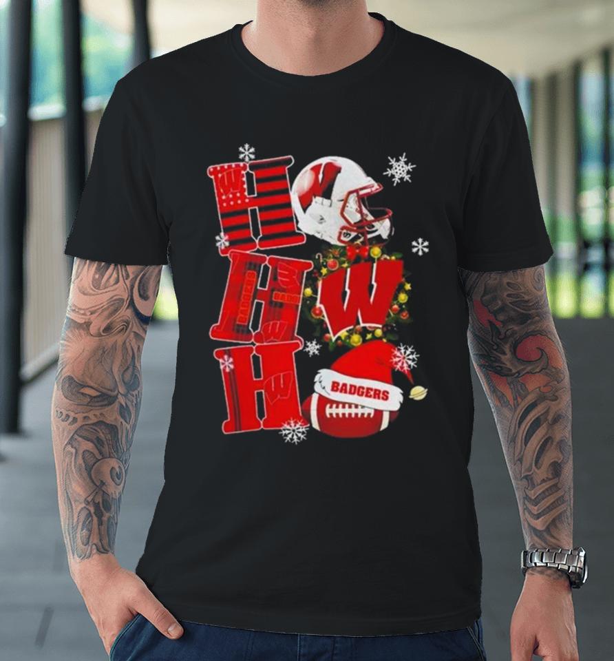 Wisconsin Badgers Ncaa Ho Ho Ho Christmas Premium T-Shirt
