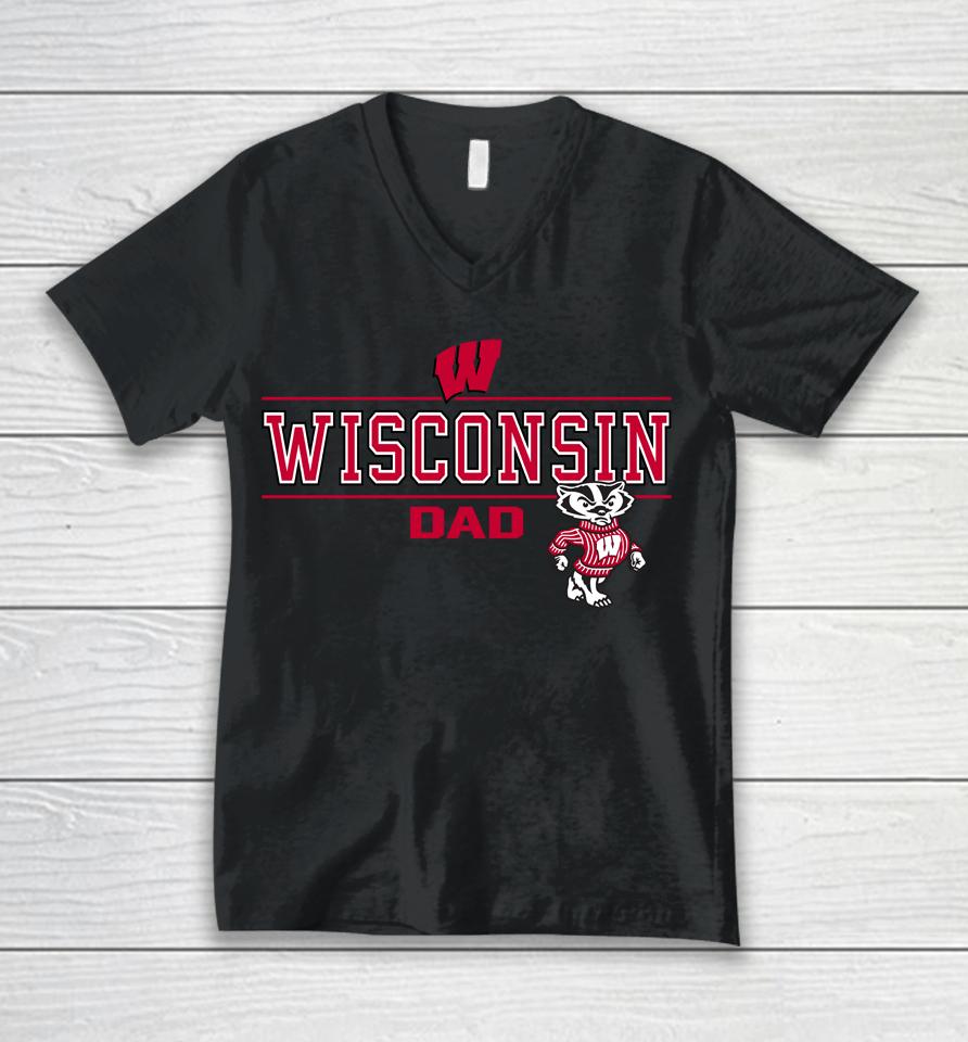 Wisconsin Volleyball Dad Unisex V-Neck T-Shirt