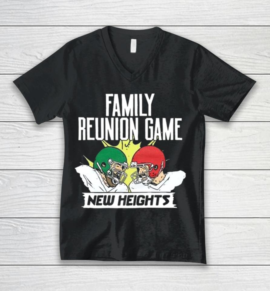 With Jason Vs Travis Kelce Family Reunion Game New Heights Unisex V-Neck T-Shirt