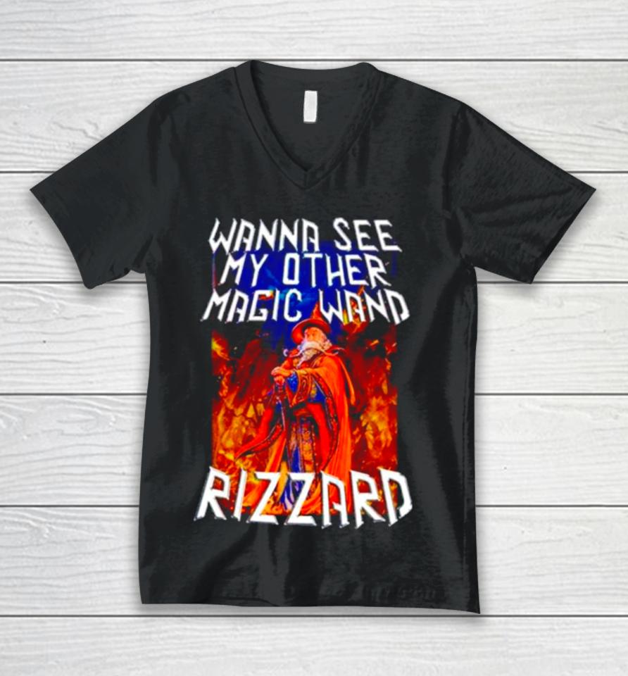 Wizard Wanna See My Other Magic Wand Rizzard Unisex V-Neck T-Shirt