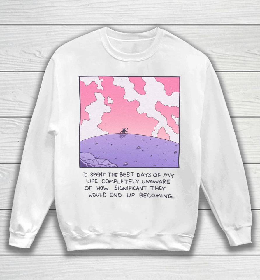Wizardofbarge I Spent The Best Days Of My Life Completely Unaware Of How Significant They Would End Up Becoming Sweatshirt