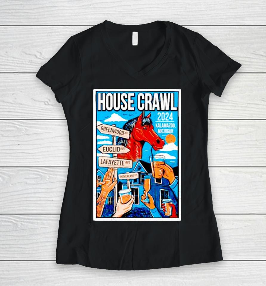 Wmu House Crawl 24 Women V-Neck T-Shirt