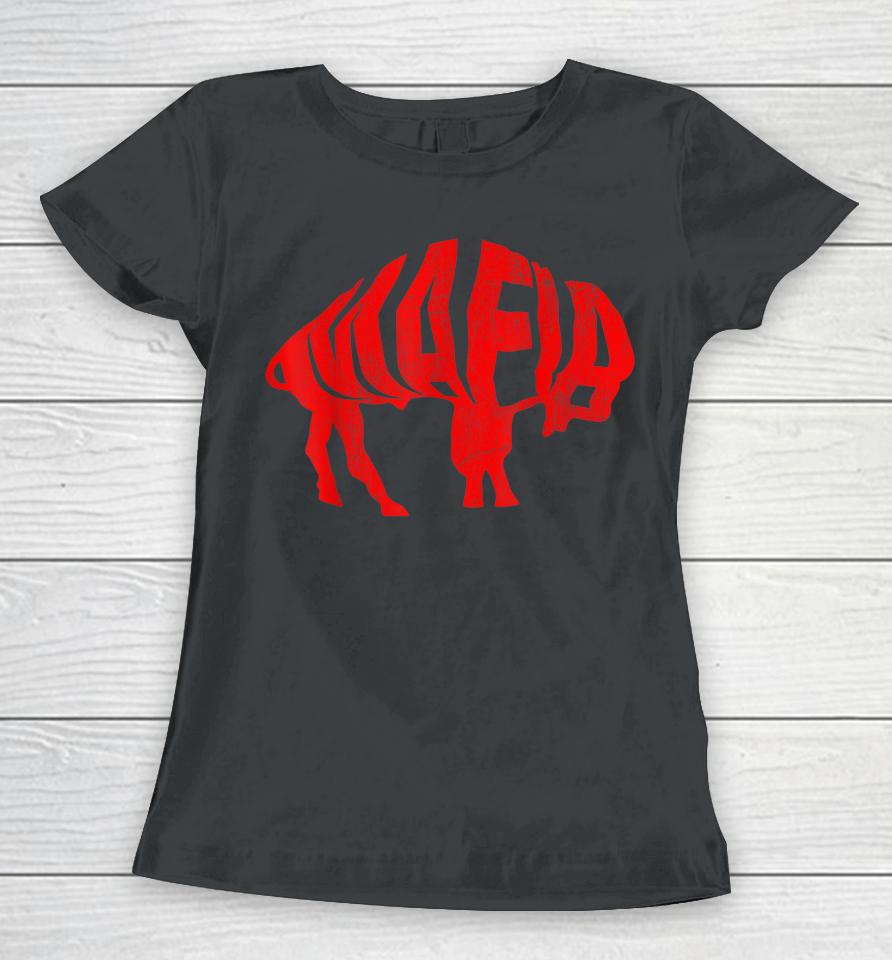 Wny Pride Faded Red Buffalo Women T-Shirt