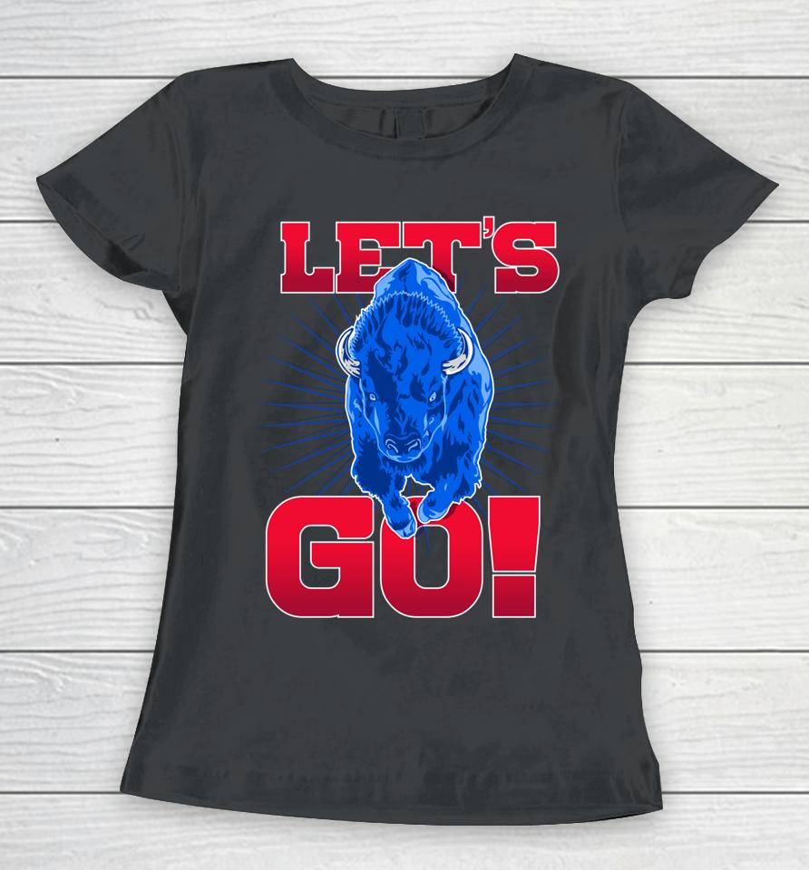 Wny Pride - Red &Amp; Blue Buffalo - Let's Go Buffalo Women T-Shirt