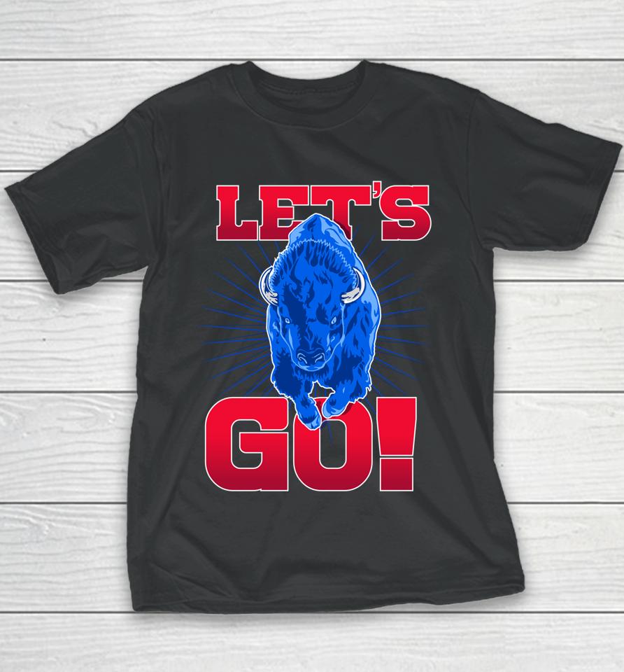 Wny Pride - Red &Amp; Blue Buffalo - Let's Go Buffalo Youth T-Shirt