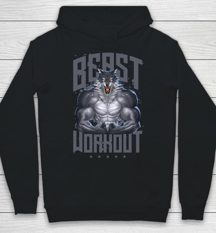 Wolf Workout Beast Gym Fitness Bodybuilding Muscles Hoodie