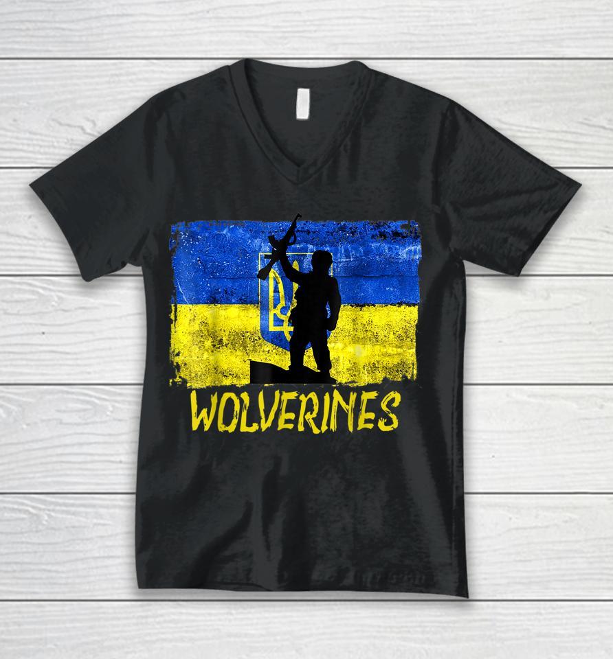 Wolverines Support Ukraine Unisex V-Neck T-Shirt