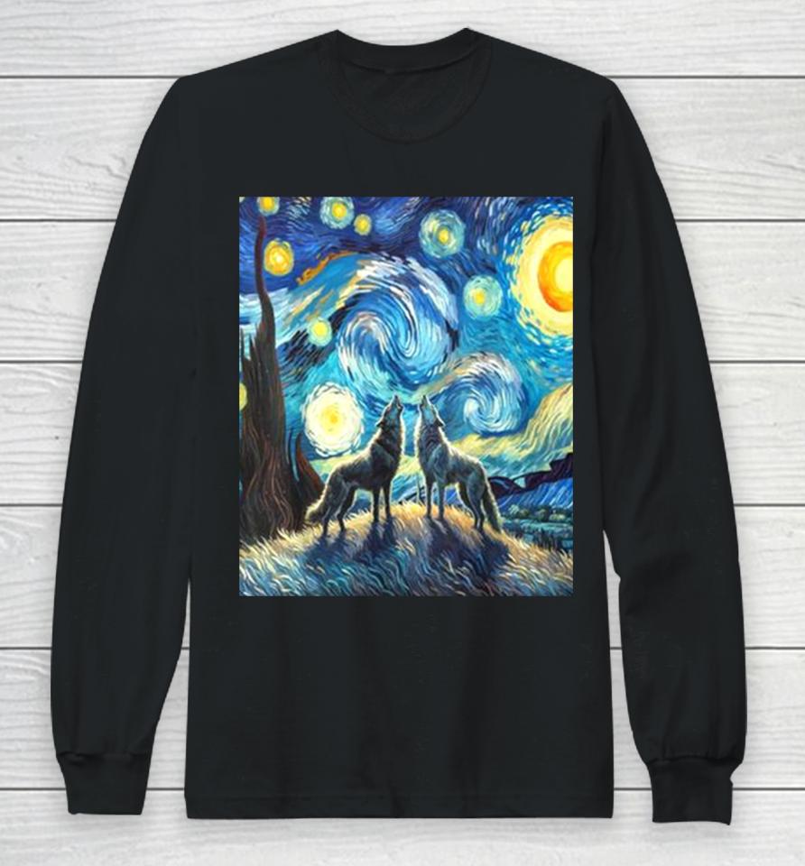 Wolves Howling At The Starry Moon Long Sleeve T-Shirt