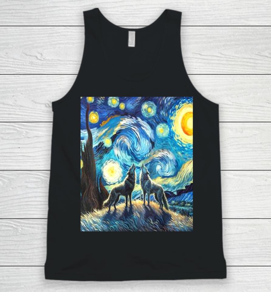 Wolves Howling At The Starry Moon Unisex Tank Top