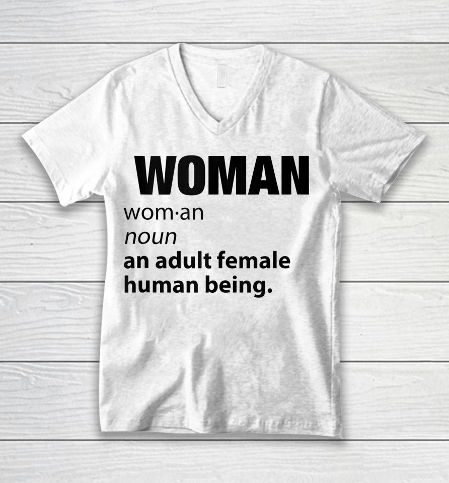 Woman Definition Noun An Adult Human Female Graphic Unisex V-Neck T-Shirt
