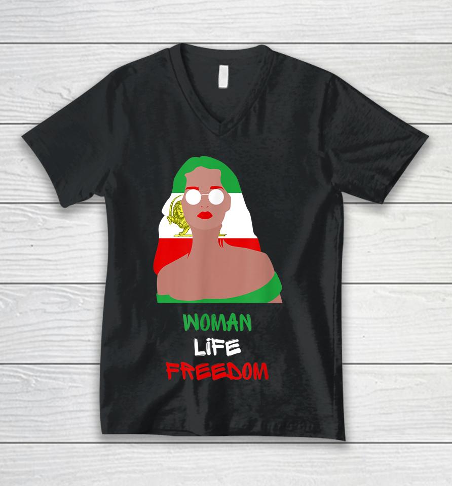Woman Life Freedom For Iran Shirt For The Women Of Persia Unisex V-Neck T-Shirt