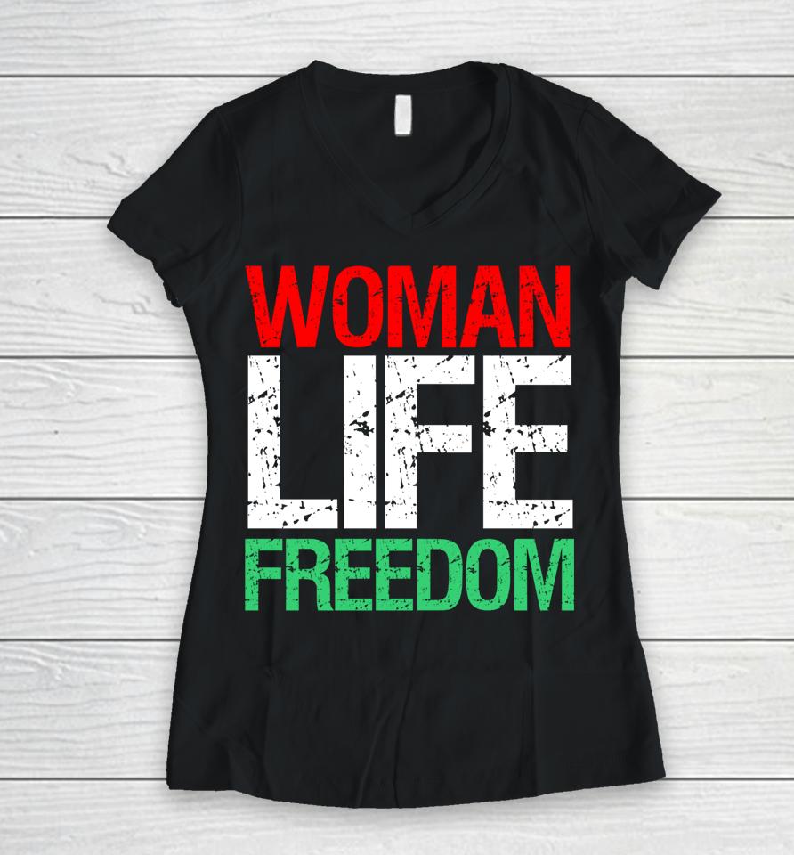 Woman Life Freedom Iran Vintage Women V-Neck T-Shirt