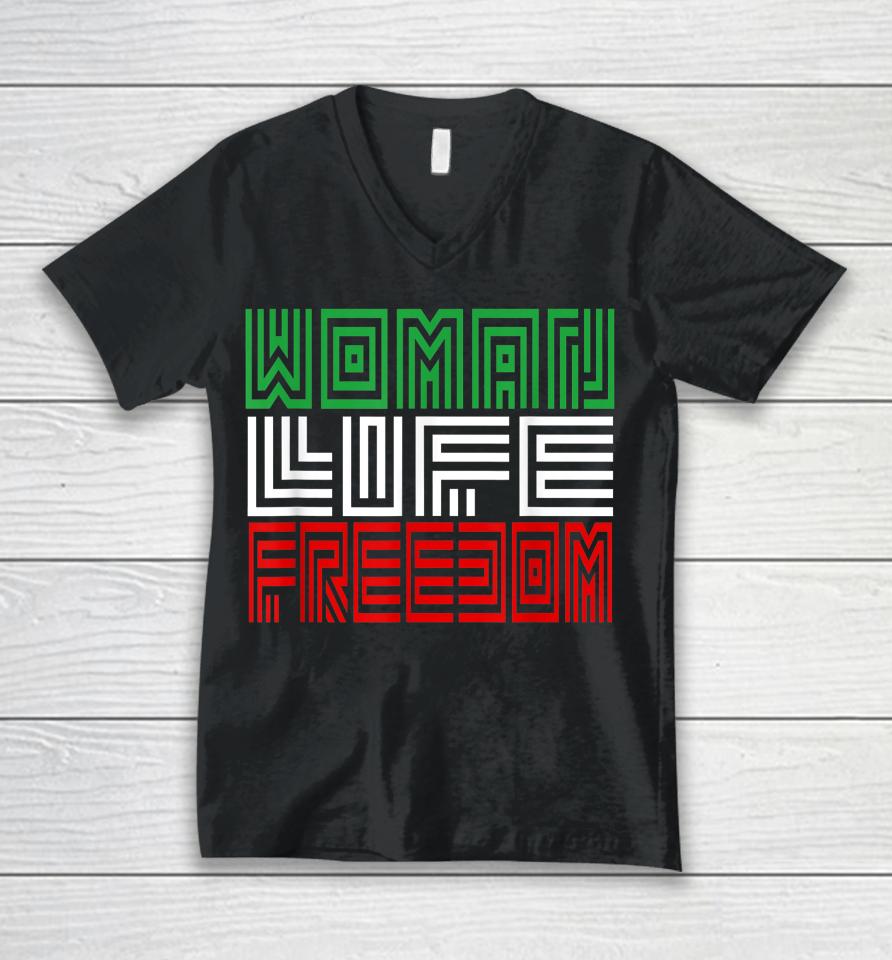 Woman Life Freedom Iran Zan Zendegi Azadi Persian Iranian Unisex V-Neck T-Shirt