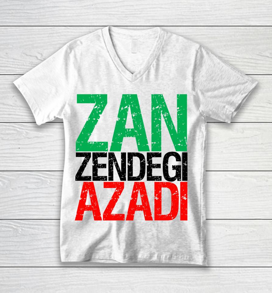Woman Life Freedom Iran Zan Zendegi Azadi Persian Unisex V-Neck T-Shirt