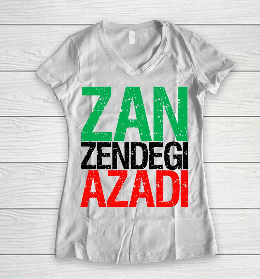 Woman Life Freedom Iran Zan Zendegi Azadi Persian Women V-Neck T-Shirt