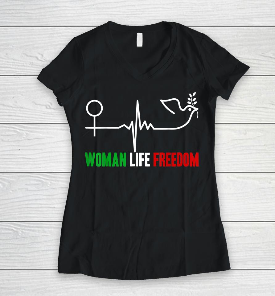 Woman Life Freedom Zan Zendegi Azadi Women Life Freedom Women V-Neck T-Shirt