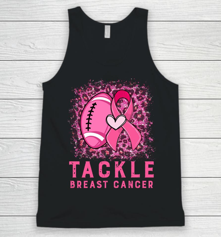 Woman Tackle Football Pink Ribbon Breast Cancer Awareness Unisex Tank Top