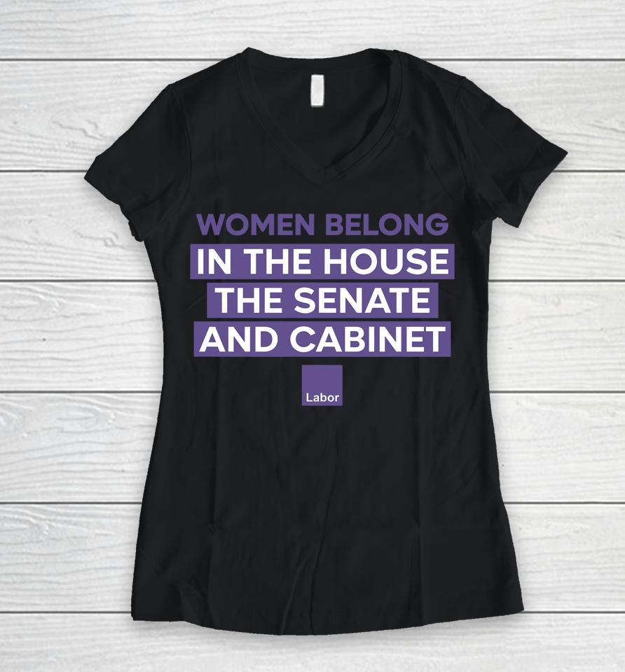 Women Belong In The House The Senate And Cabinet Women V-Neck T-Shirt