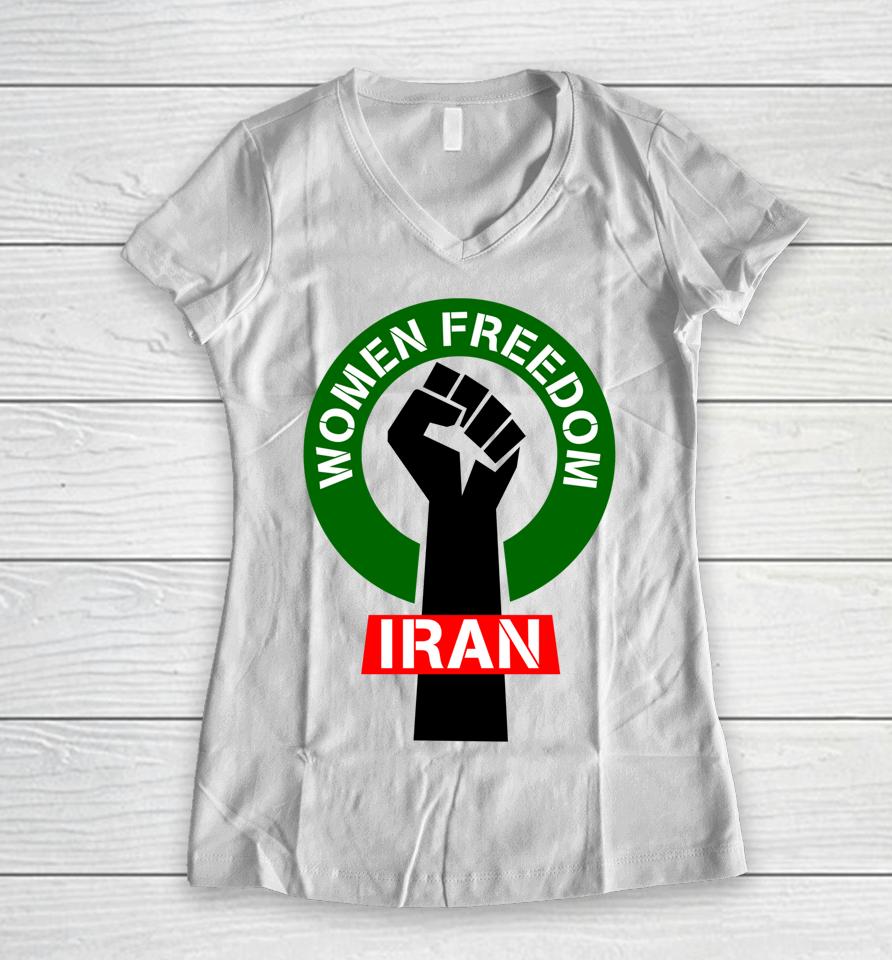 Women Freedom Iran Women V-Neck T-Shirt