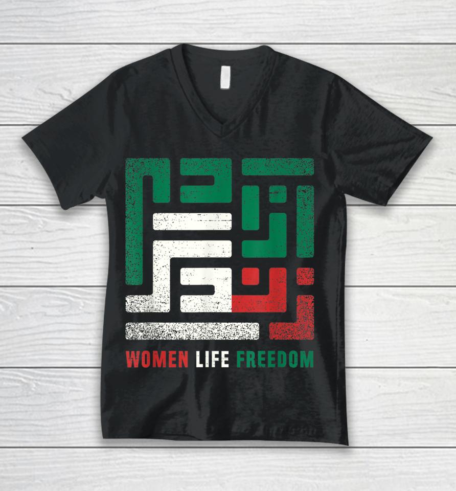 Women Life Freedom Free Iran Unisex V-Neck T-Shirt