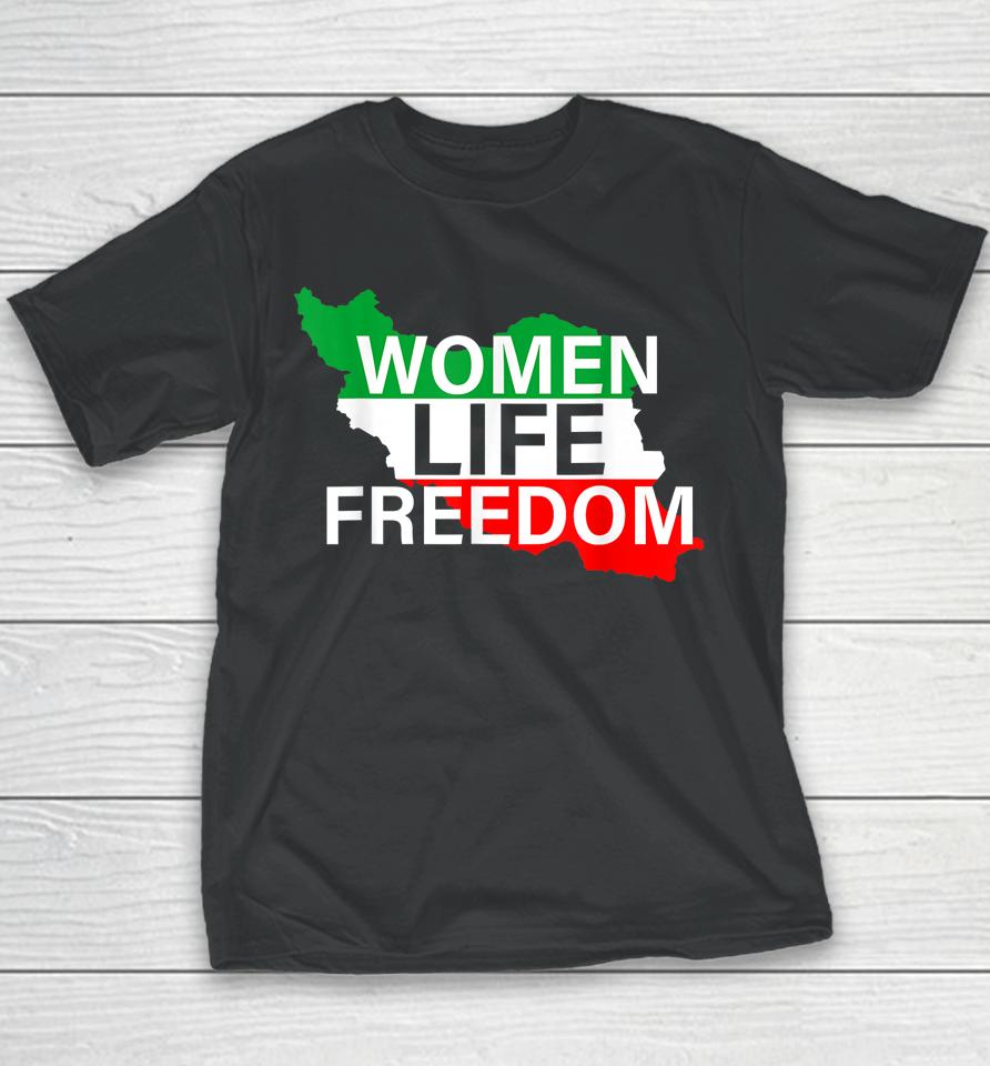 Women Life Freedom Free Iran We Stand With The Women Of Iran Youth T-Shirt