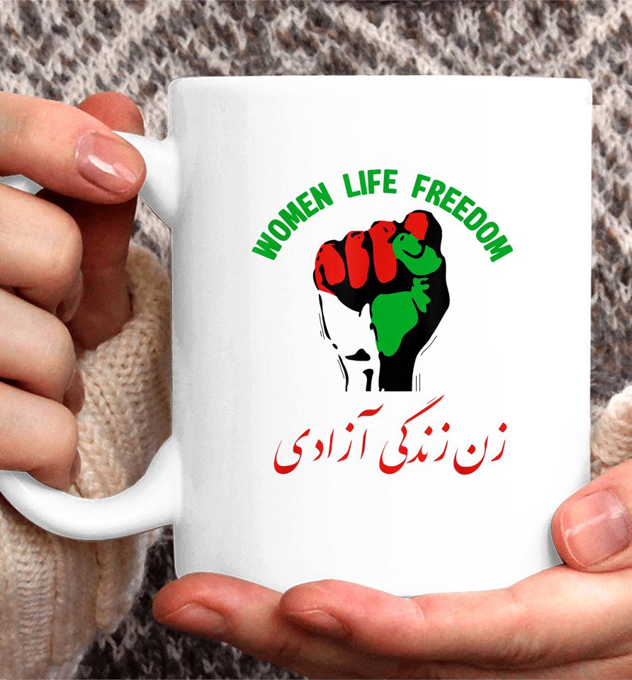 Women Life Freedom In Farsi Iran Zan Zendegi Azadi Coffee Mug