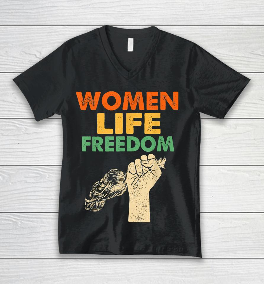 Women Life Freedom Iran Feminist Vintage Unisex V-Neck T-Shirt