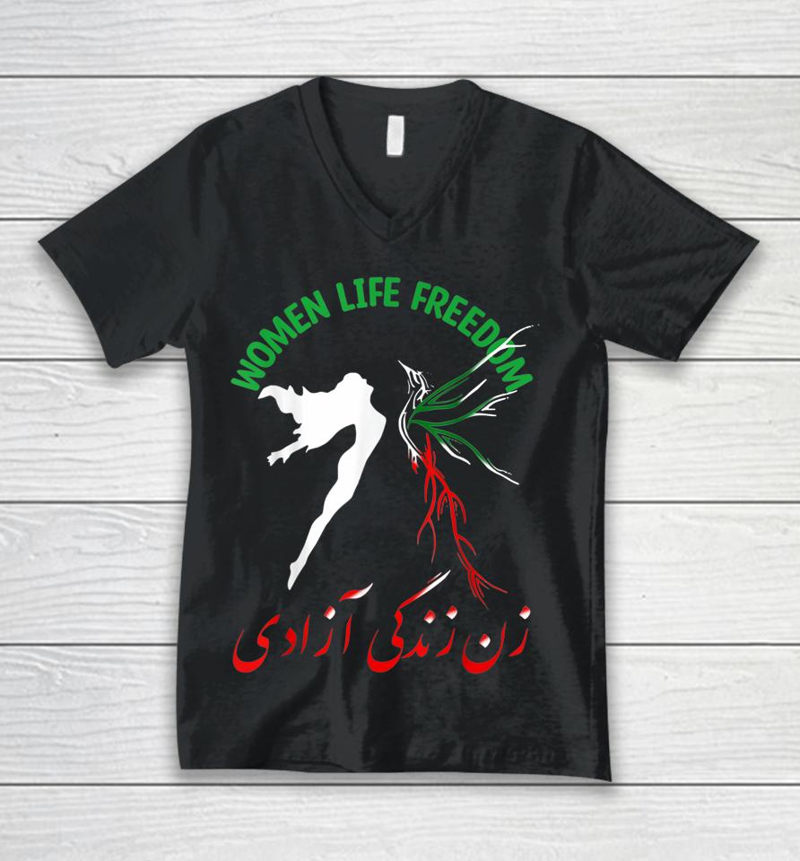 Women Life Freedom Iran Feminist Vintage Support Womens Iran Unisex V-Neck T-Shirt