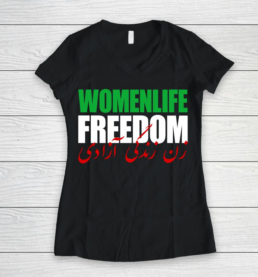 Women Life Freedom Iran Women V-Neck T-Shirt