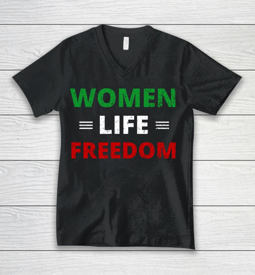 Women Life Freedom Shirt Zan Zendegi Azadi Iran Unisex V-Neck T-Shirt
