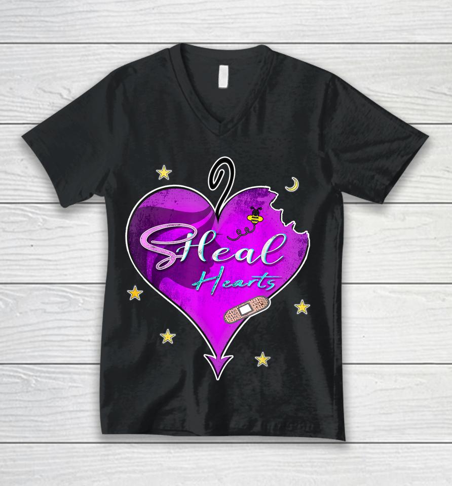Women Love Heart Bee Cute Image Gift For Girls By Sheal Unisex V-Neck T-Shirt