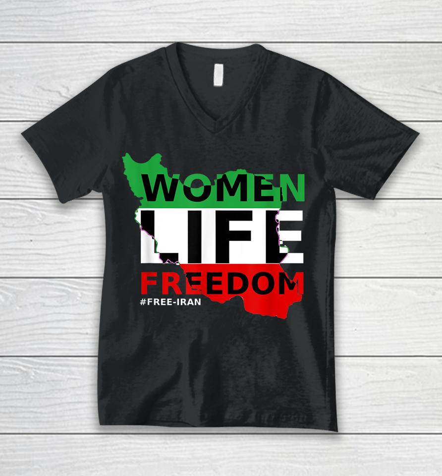 Women Rights Life Freedom Mahsa Amini Iran #Mahsaamin Unisex V-Neck T-Shirt