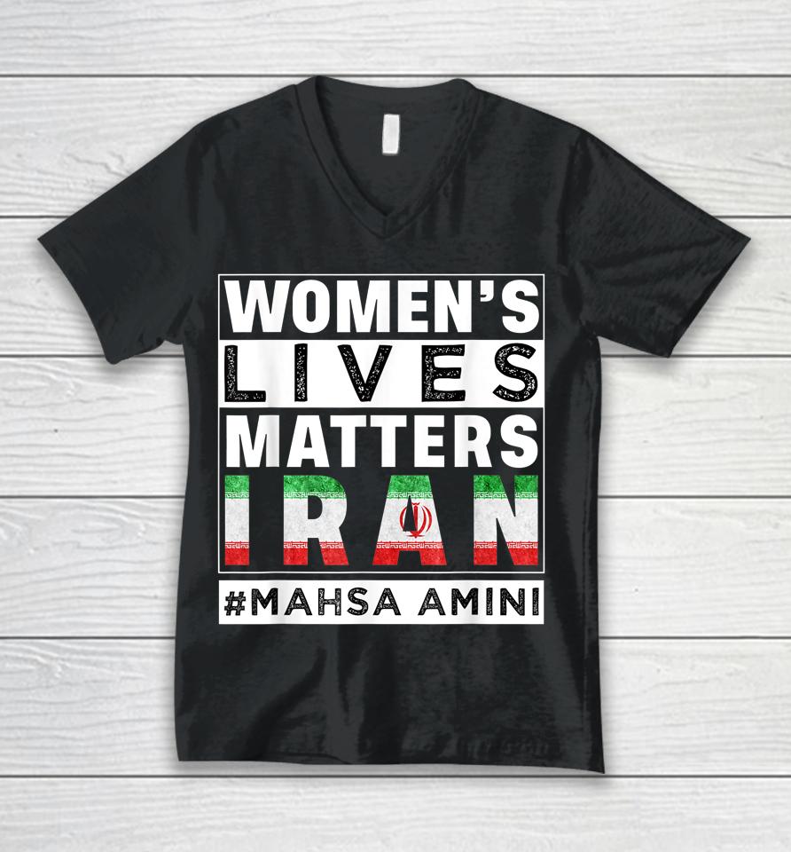 Women Rights Life Freedom Mahsa Amini Iran #Mahsaamini Unisex V-Neck T-Shirt