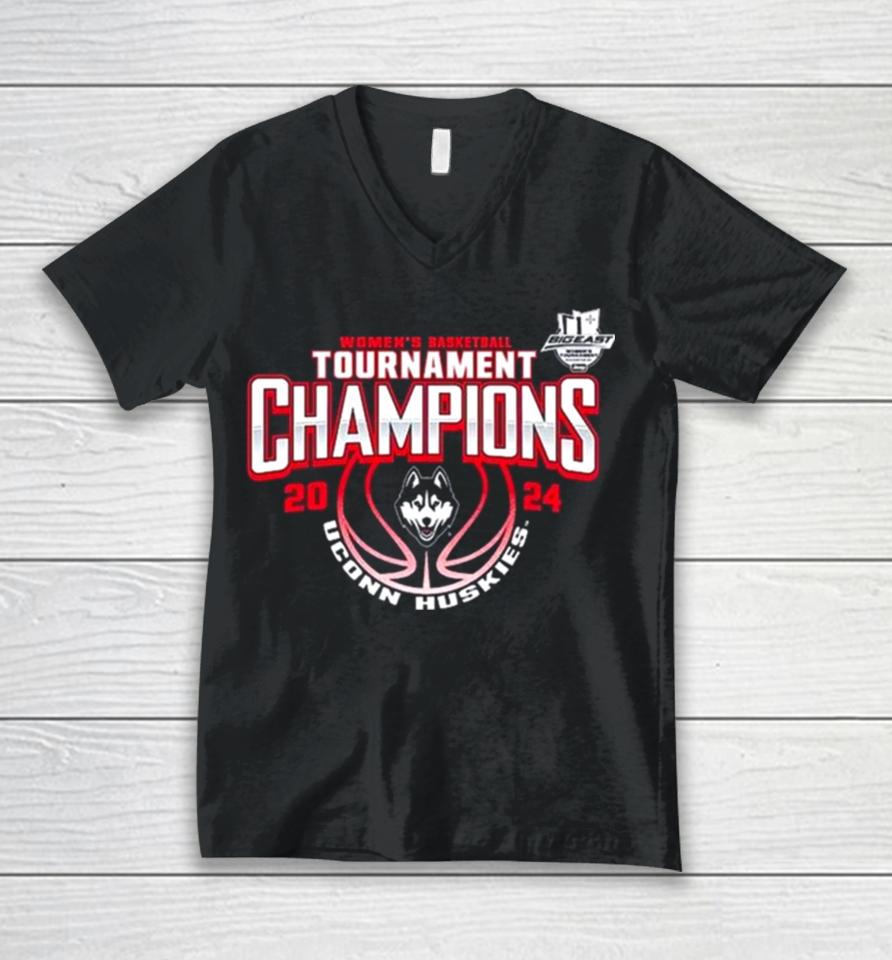 Women’s Basketball Conference Tournament Champions Uconn Huskies 2024 Big East Unisex V-Neck T-Shirt