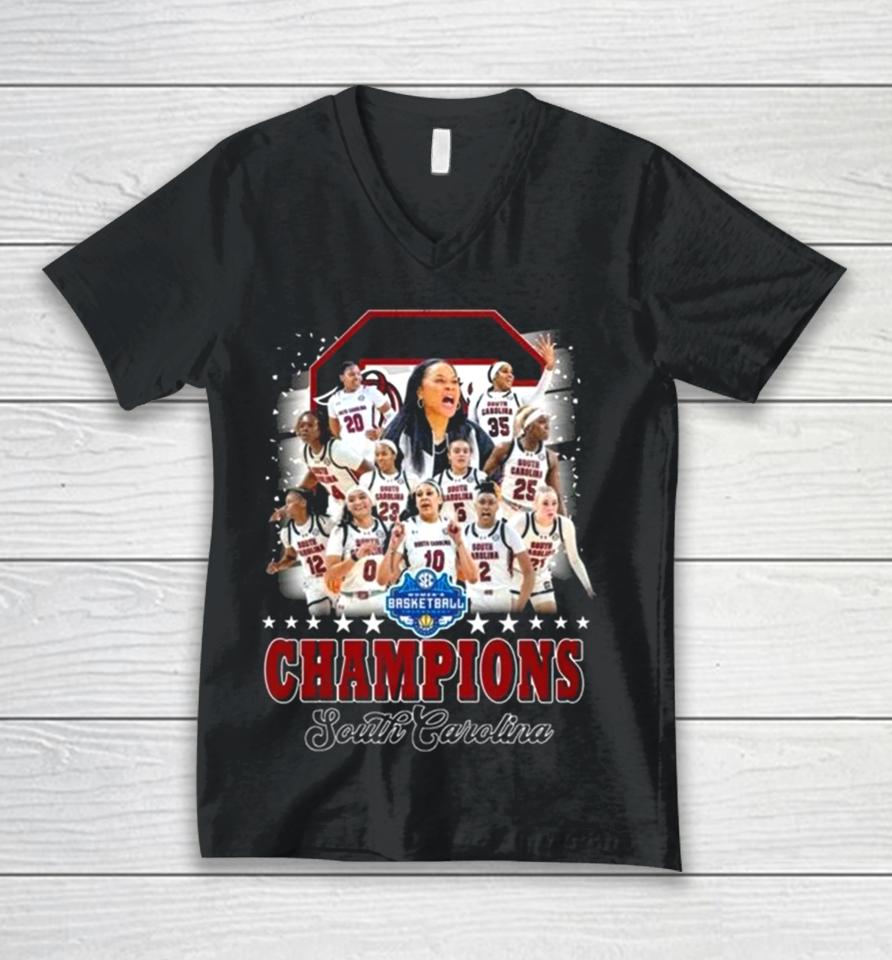 Women’s Basketball Tournament Champions South Carolina Logo Unisex V-Neck T-Shirt