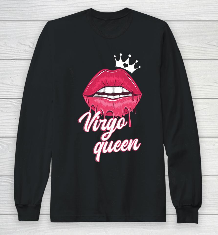 Womens  Birthday Virgo Queen Virgo Zodiac Sign Long Sleeve T-Shirt