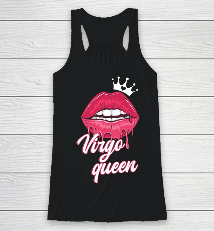 Womens  Birthday Virgo Queen Virgo Zodiac Sign Racerback Tank