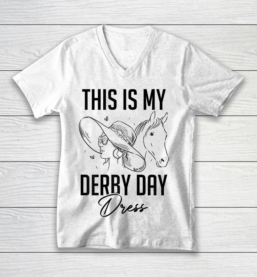 Womens Derby Day 2023 This Is My Derby Day Dress Horse Racing Unisex V-Neck T-Shirt