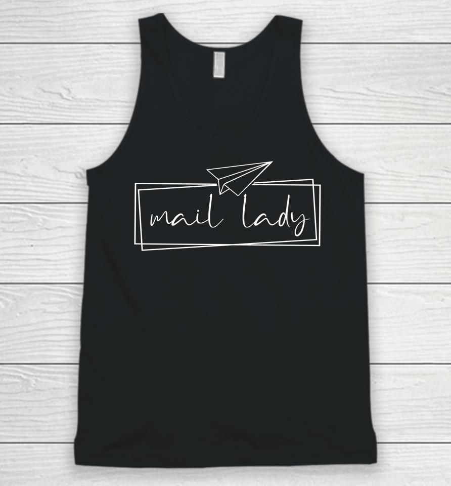 Womens Funny Postal Worker Outfit For A Mailman Mail Lady Unisex Tank Top