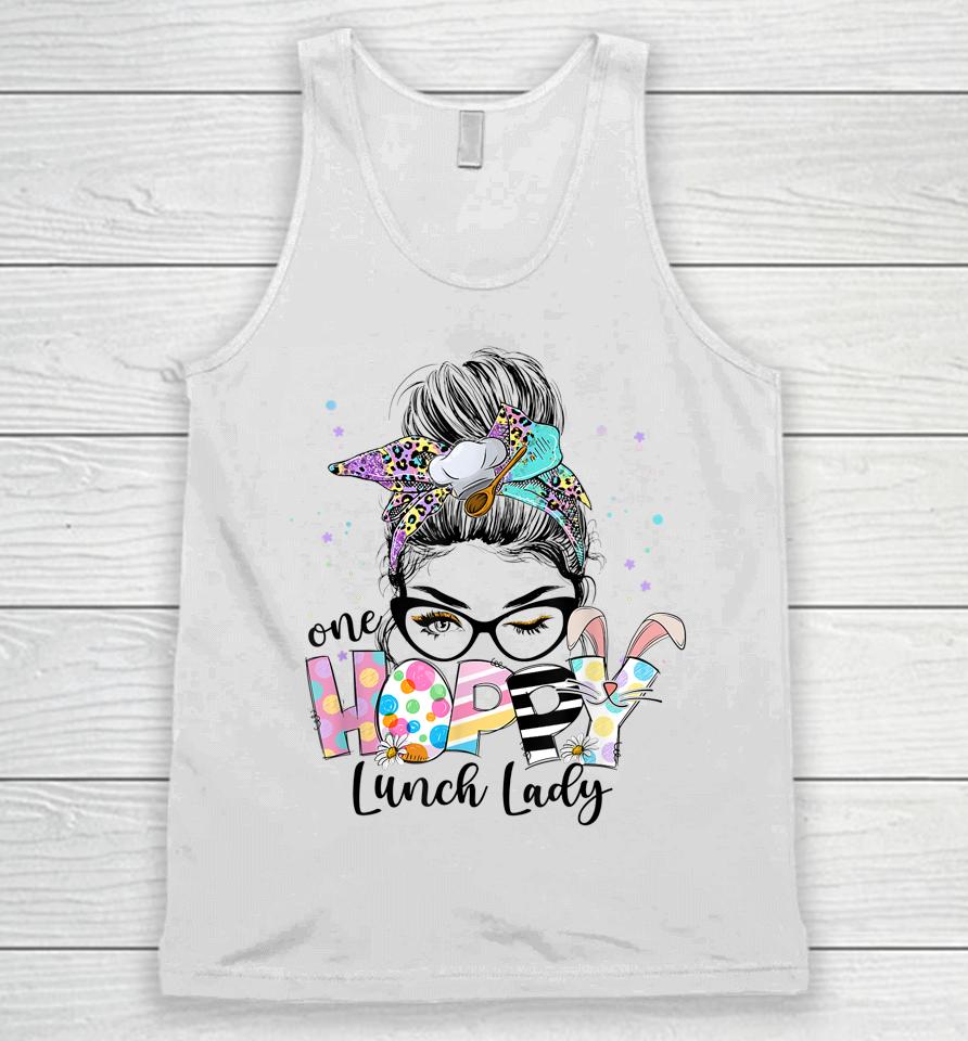Womens One Hoppy Lunch Lady Cafeteria Staff Easter Outfit Unisex Tank Top