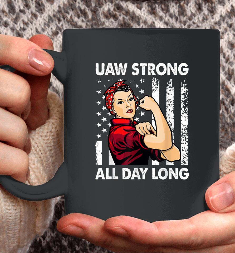 Womens Uaw Strike Red Tee United Auto Workers Picket Sign Coffee Mug