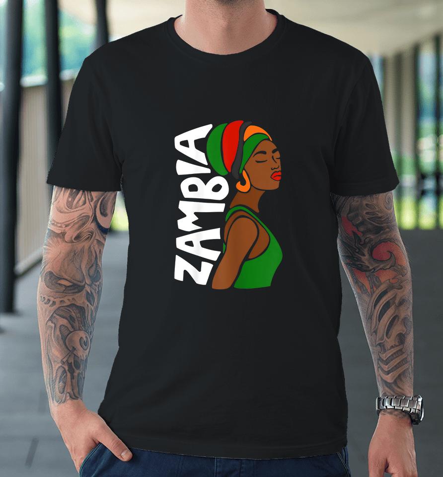 Womens  Zambia Zambian African Heritage Ethnic Traditional Premium T-Shirt