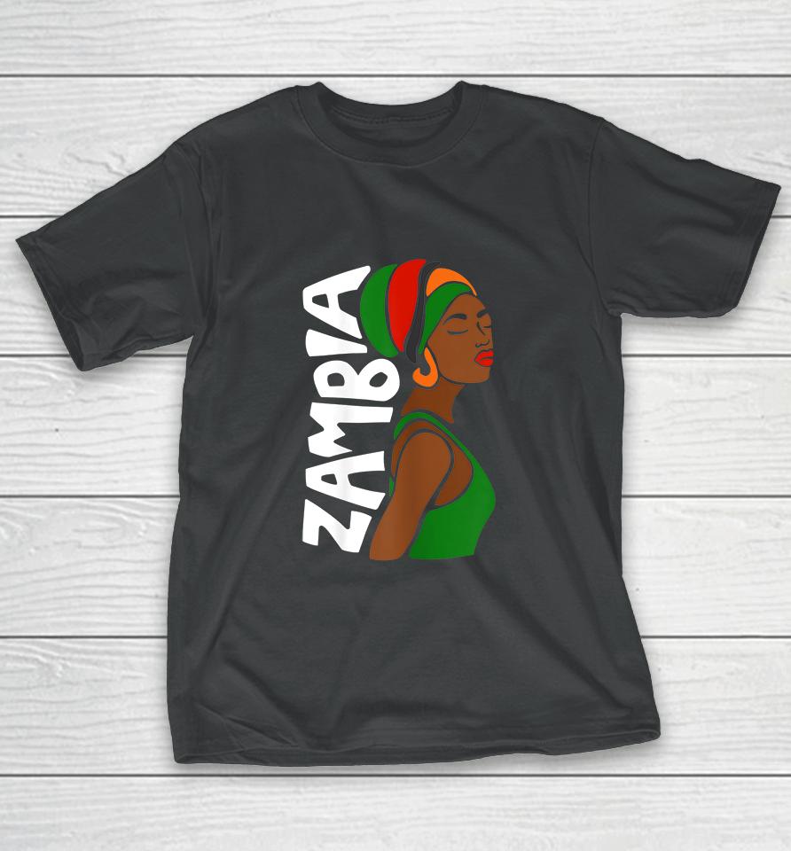 Womens  Zambia Zambian African Heritage Ethnic Traditional T-Shirt