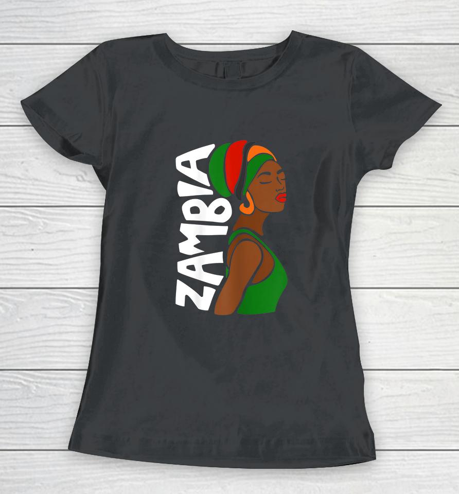 Womens  Zambia Zambian African Heritage Ethnic Traditional Women T-Shirt