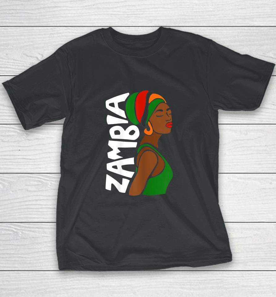 Womens  Zambia Zambian African Heritage Ethnic Traditional Youth T-Shirt