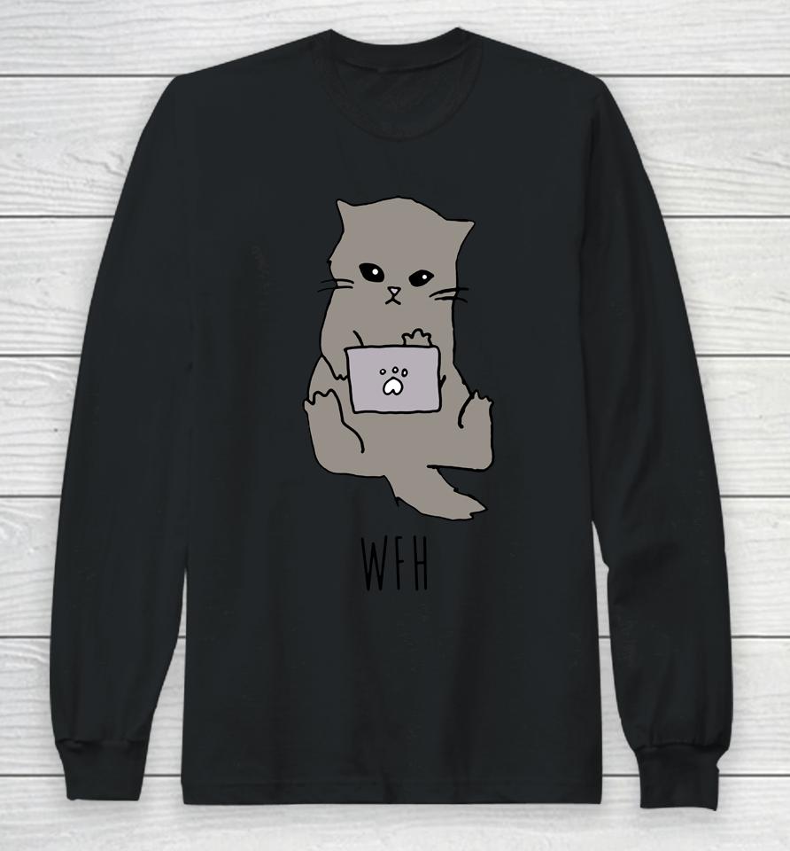 Work From Home Cat Long Sleeve T-Shirt