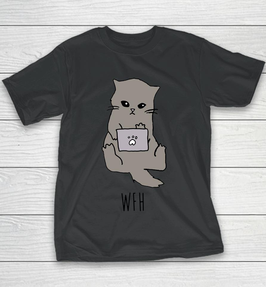 Work From Home Cat Youth T-Shirt
