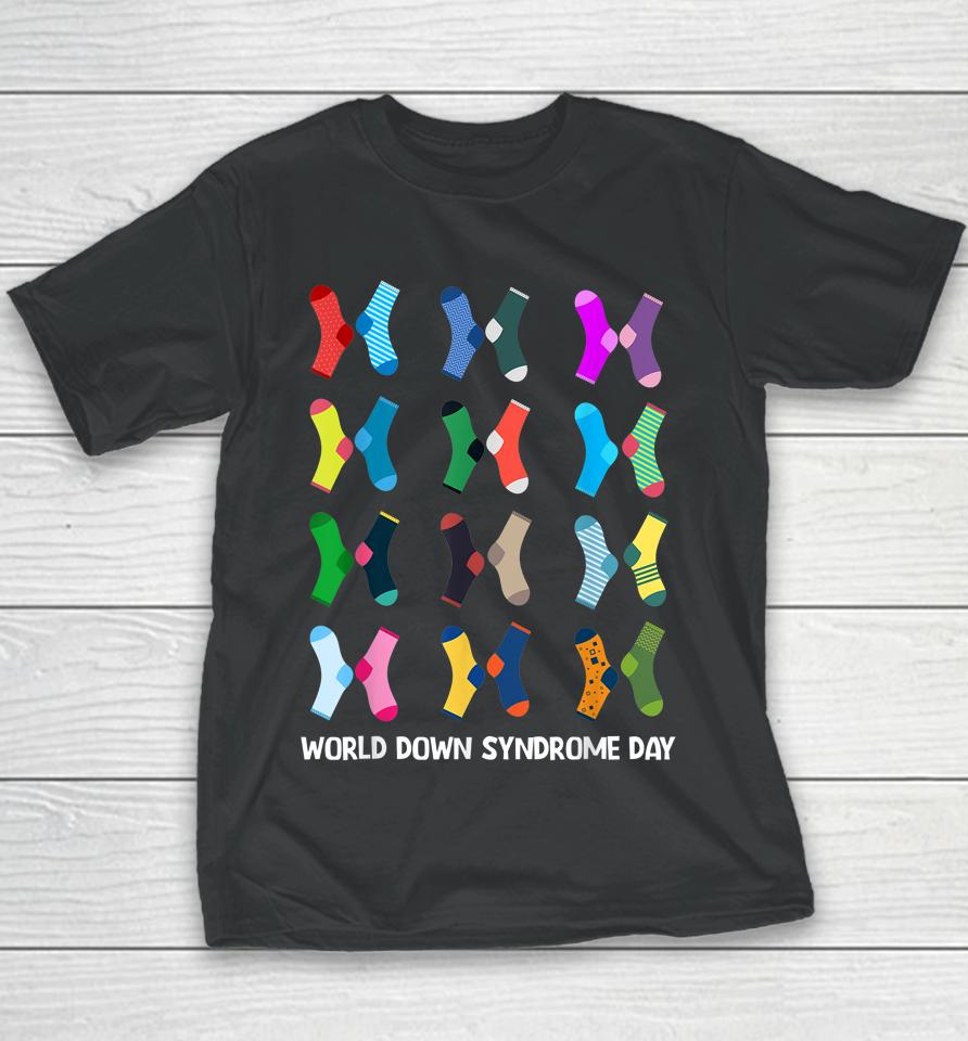 World Down Syndrome Day Awareness Socks 21 March Youth T-Shirt